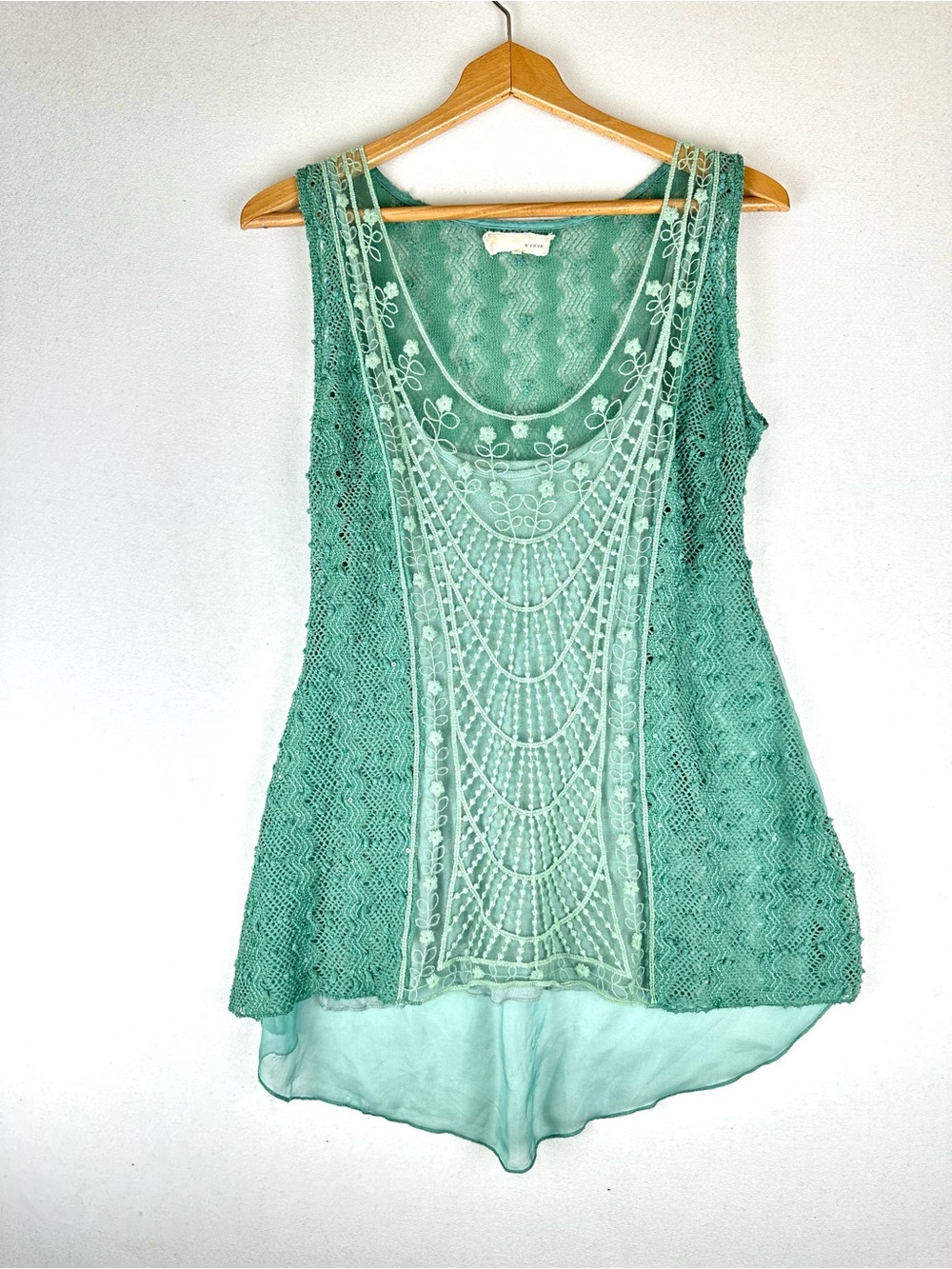 A'reve Crochet Embroidered Sleeveless Tunic Tieback 2pc